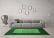 Machine Washable Abstract Emerald Green Modern Area Rugs in a Living Room,, wshabs5438emgrn