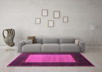 Machine Washable Abstract Pink Modern Rug, wshabs5438pnk