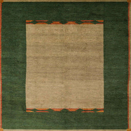 Square Abstract Dark Brown Modern Rug, abs5438