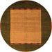 Round Abstract Orange Modern Rug, abs5438org