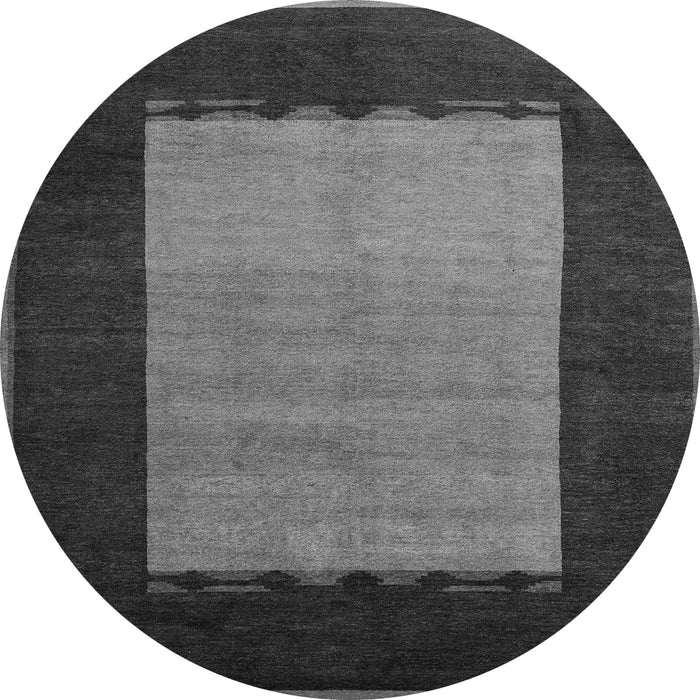 Round Abstract Gray Modern Rug, abs5438gry