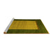 Sideview of Machine Washable Abstract Yellow Modern Rug, wshabs5438yw