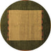 Round Abstract Brown Modern Rug, abs5438brn