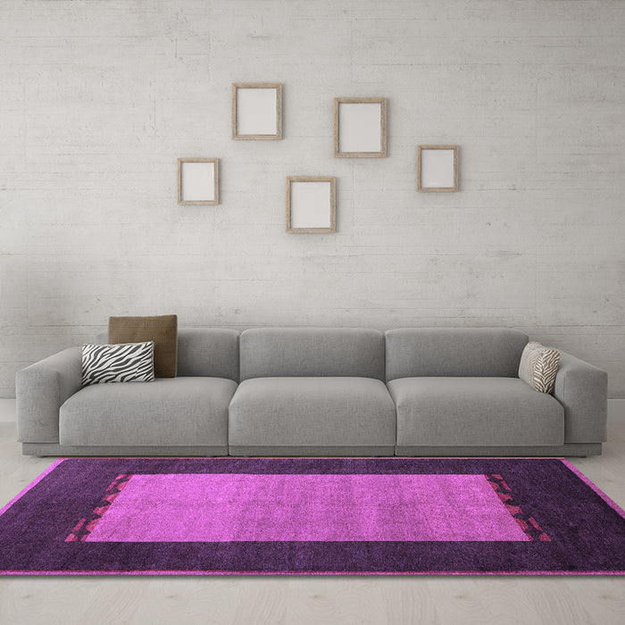 Machine Washable Abstract Purple Modern Area Rugs in a Living Room, wshabs5438pur
