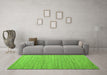 Machine Washable Abstract Green Modern Area Rugs in a Living Room,, wshabs5439grn