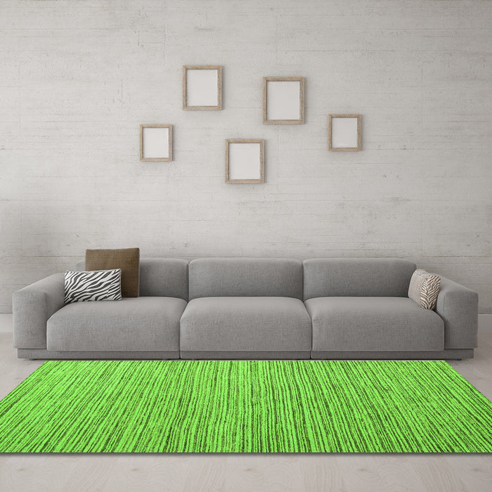 Machine Washable Abstract Green Modern Area Rugs in a Living Room,, wshabs5439grn