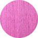 Round Machine Washable Abstract Pink Modern Rug, wshabs5439pnk