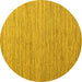 Round Abstract Yellow Modern Rug, abs5439yw