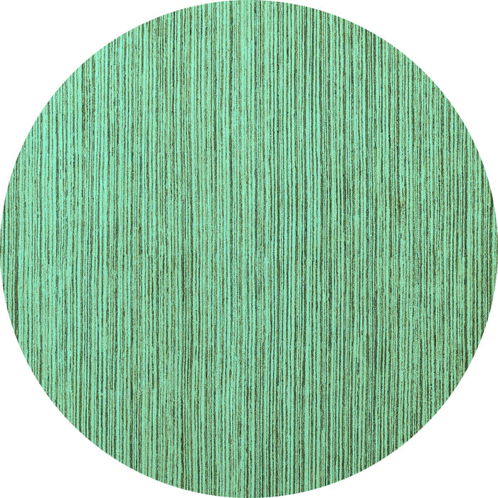 Round Abstract Turquoise Modern Rug, abs5439turq