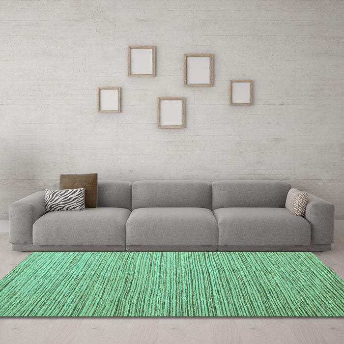 Machine Washable Abstract Turquoise Modern Area Rugs in a Living Room,, wshabs5439turq