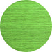 Round Machine Washable Abstract Green Modern Area Rugs, wshabs5439grn