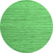 Round Machine Washable Abstract Emerald Green Modern Area Rugs, wshabs5439emgrn