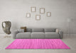 Machine Washable Abstract Pink Modern Rug in a Living Room, wshabs5439pnk