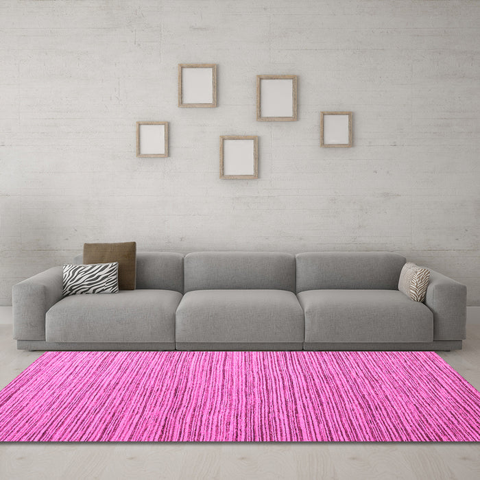 Machine Washable Abstract Pink Modern Rug in a Living Room, wshabs5439pnk