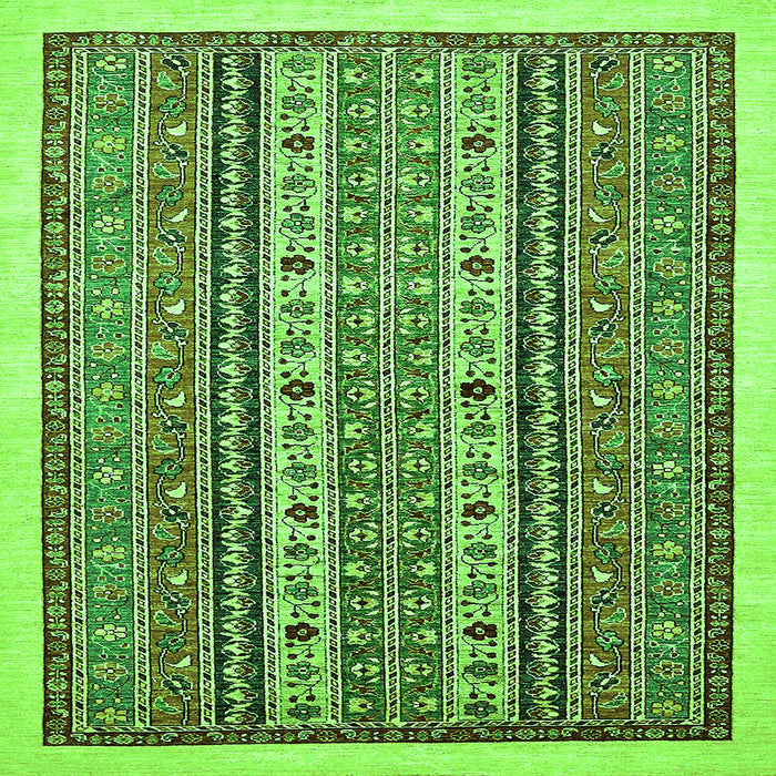 Square Abstract Green Modern Rug, abs543grn