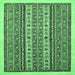 Square Machine Washable Abstract Emerald Green Modern Area Rugs, wshabs543emgrn