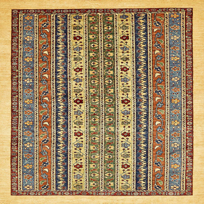 Square Machine Washable Abstract Red Brown Rug, wshabs543