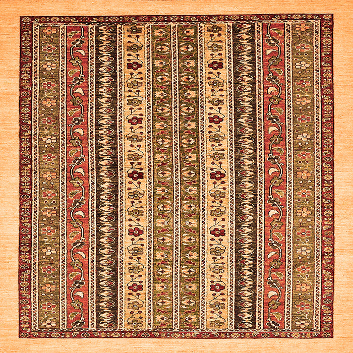 Square Machine Washable Abstract Orange Modern Area Rugs, wshabs543org