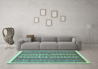 Machine Washable Abstract Light Blue Modern Rug, wshabs543lblu