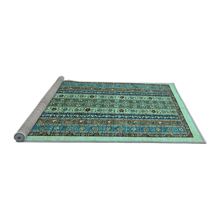 Sideview of Machine Washable Abstract Light Blue Modern Rug, wshabs543lblu