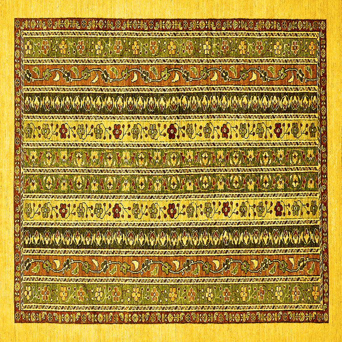 Square Abstract Yellow Modern Rug, abs543yw