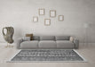 Machine Washable Abstract Gray Modern Rug in a Living Room,, wshabs543gry