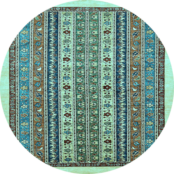 Round Machine Washable Abstract Light Blue Modern Rug, wshabs543lblu