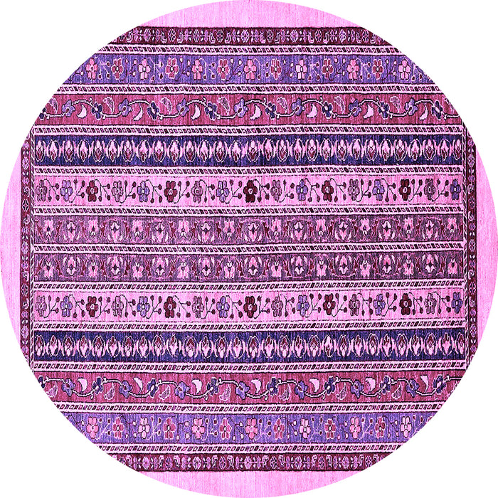 Round Machine Washable Abstract Purple Modern Area Rugs, wshabs543pur
