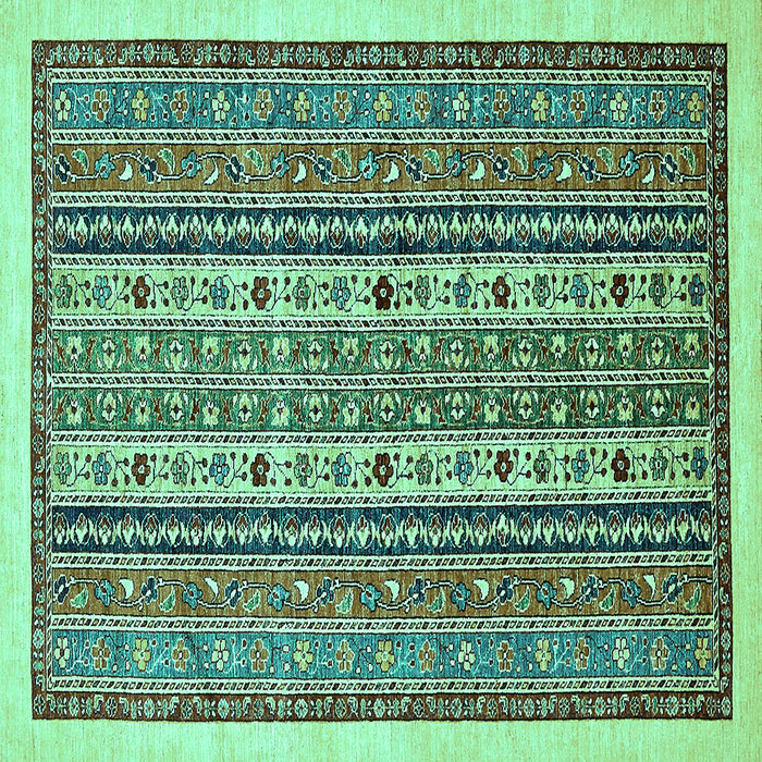 Square Abstract Turquoise Modern Rug, abs543turq