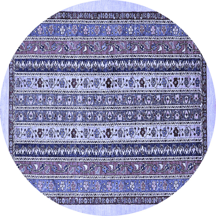 Round Abstract Blue Modern Rug, abs543blu