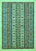 Machine Washable Abstract Turquoise Modern Area Rugs, wshabs543turq