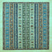 Square Abstract Light Blue Modern Rug, abs543lblu