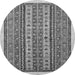 Round Machine Washable Abstract Gray Modern Rug, wshabs543gry