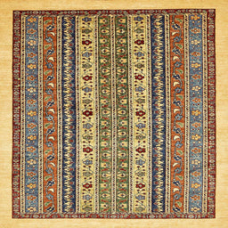 Square Abstract Red Brown Modern Rug, abs543