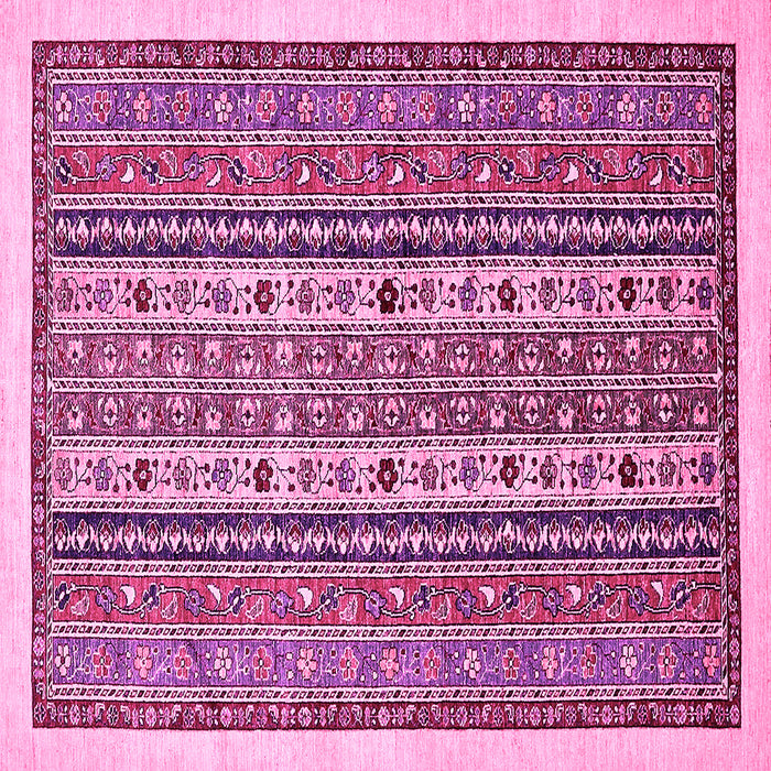 Square Machine Washable Abstract Pink Modern Rug, wshabs543pnk