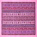 Square Machine Washable Abstract Pink Modern Rug, wshabs543pnk