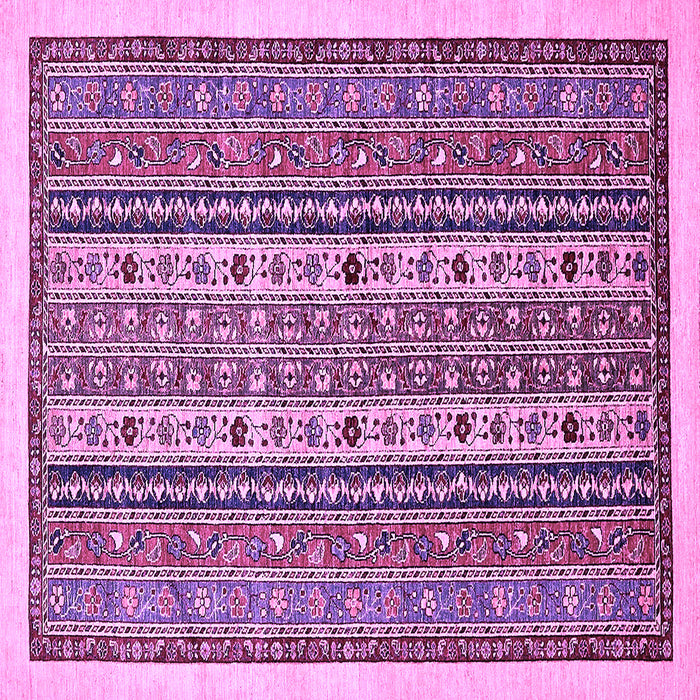 Square Machine Washable Abstract Purple Modern Area Rugs, wshabs543pur