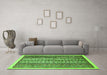 Machine Washable Abstract Green Modern Area Rugs in a Living Room,, wshabs543grn