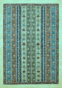 Abstract Light Blue Modern Rug, abs543lblu