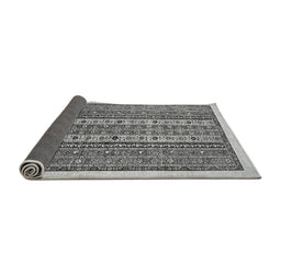 Sideview of Abstract Gray Modern Rug, abs543gry
