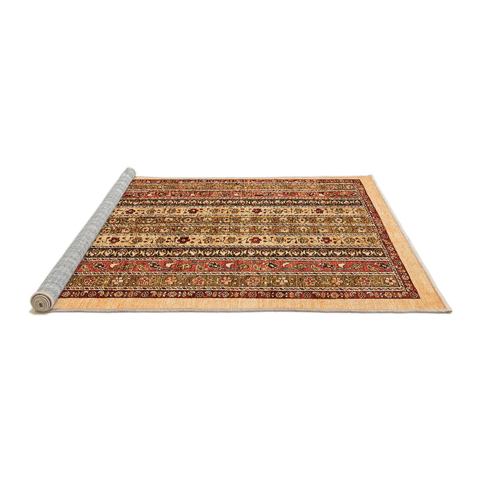 Sideview of Machine Washable Abstract Orange Modern Area Rugs, wshabs543org
