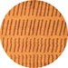 Round Solid Orange Modern Rug, abs5440org