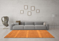 Machine Washable Solid Orange Modern Rug, wshabs5440org