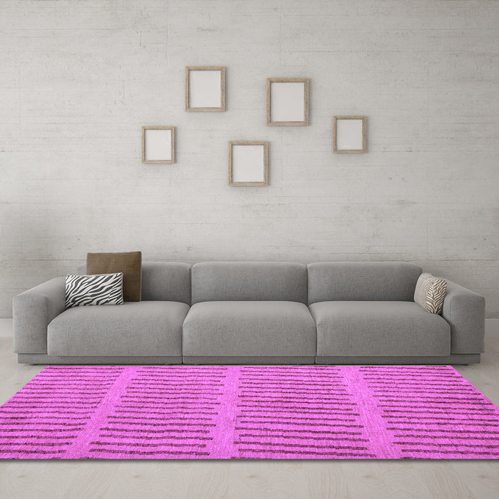 Machine Washable Solid Purple Modern Area Rugs in a Living Room, wshabs5440pur