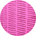 Round Machine Washable Solid Pink Modern Rug, wshabs5440pnk
