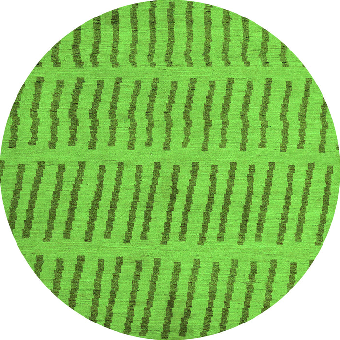 Round Solid Green Modern Rug, abs5440grn