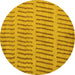 Round Machine Washable Solid Yellow Modern Rug, wshabs5440yw