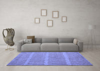 Machine Washable Solid Blue Modern Rug, wshabs5440blu