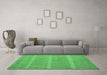 Machine Washable Solid Emerald Green Modern Area Rugs in a Living Room,, wshabs5440emgrn