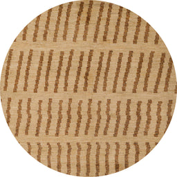 Round Machine Washable Abstract Orange Rug, wshabs5440